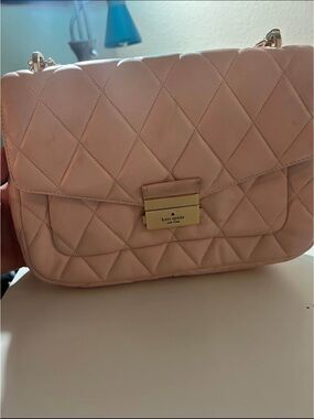 kate spade Quilted Blush Pink Shoulder Bag with Gold Hardware